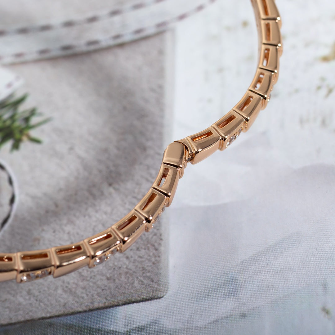 [⭐Sparkve]SERPENTI BRACELET PINK GOLD DIAMOND