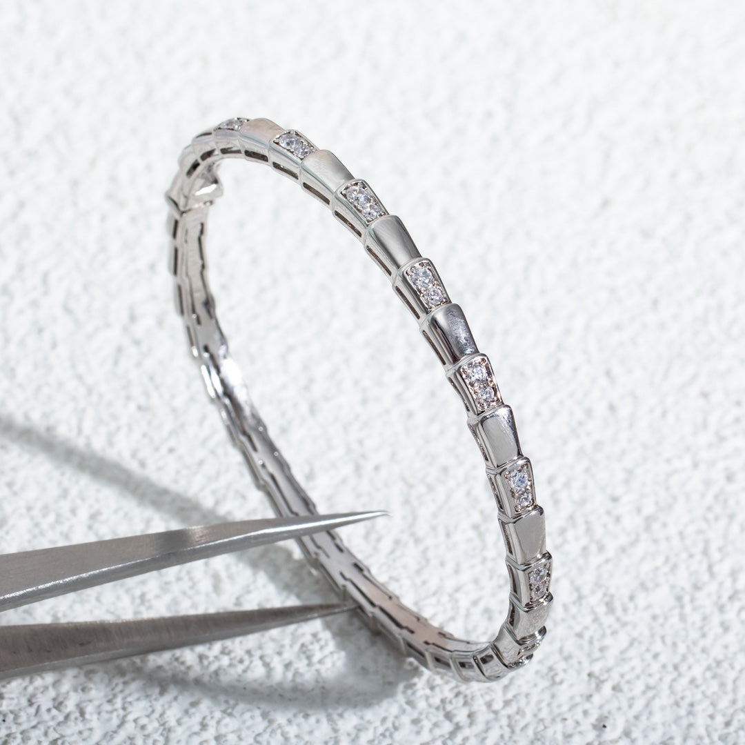 [⭐Sparkve]SERPENTI BRACELET SILVER DIAMOND