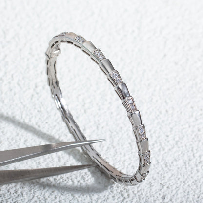 [⭐Sparkve]SERPENTI BRACELET SILVER DIAMOND