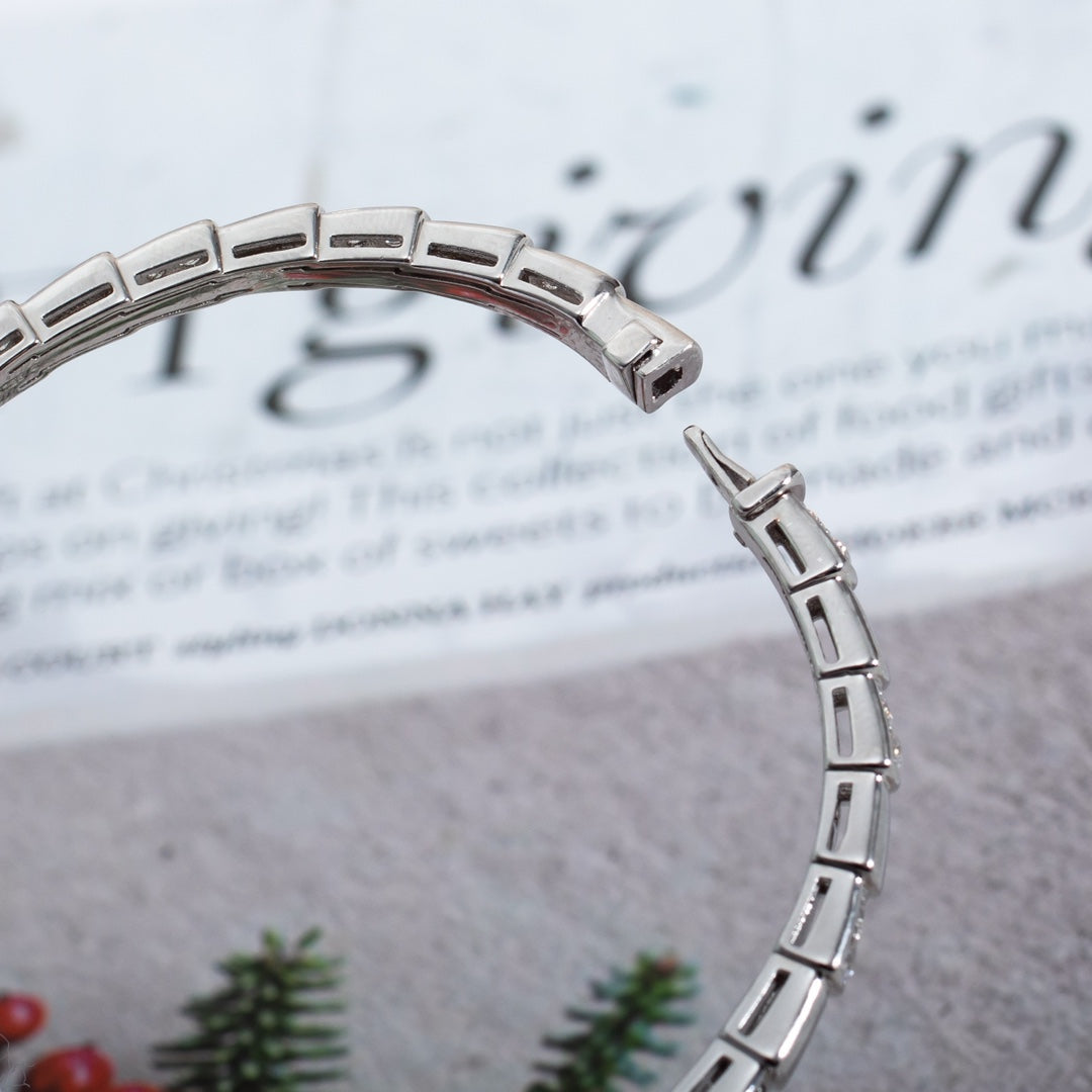 [⭐Sparkve]SERPENTI BRACELET SILVER DIAMOND