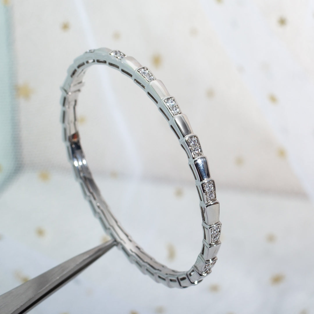 [⭐Sparkve]SERPENTI BRACELET SILVER DIAMOND