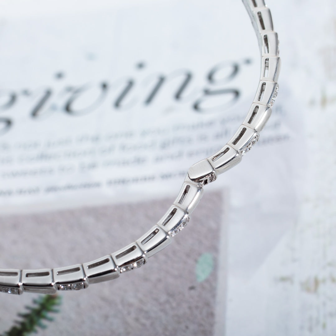 [⭐Sparkve]SERPENTI BRACELET SILVER DIAMOND