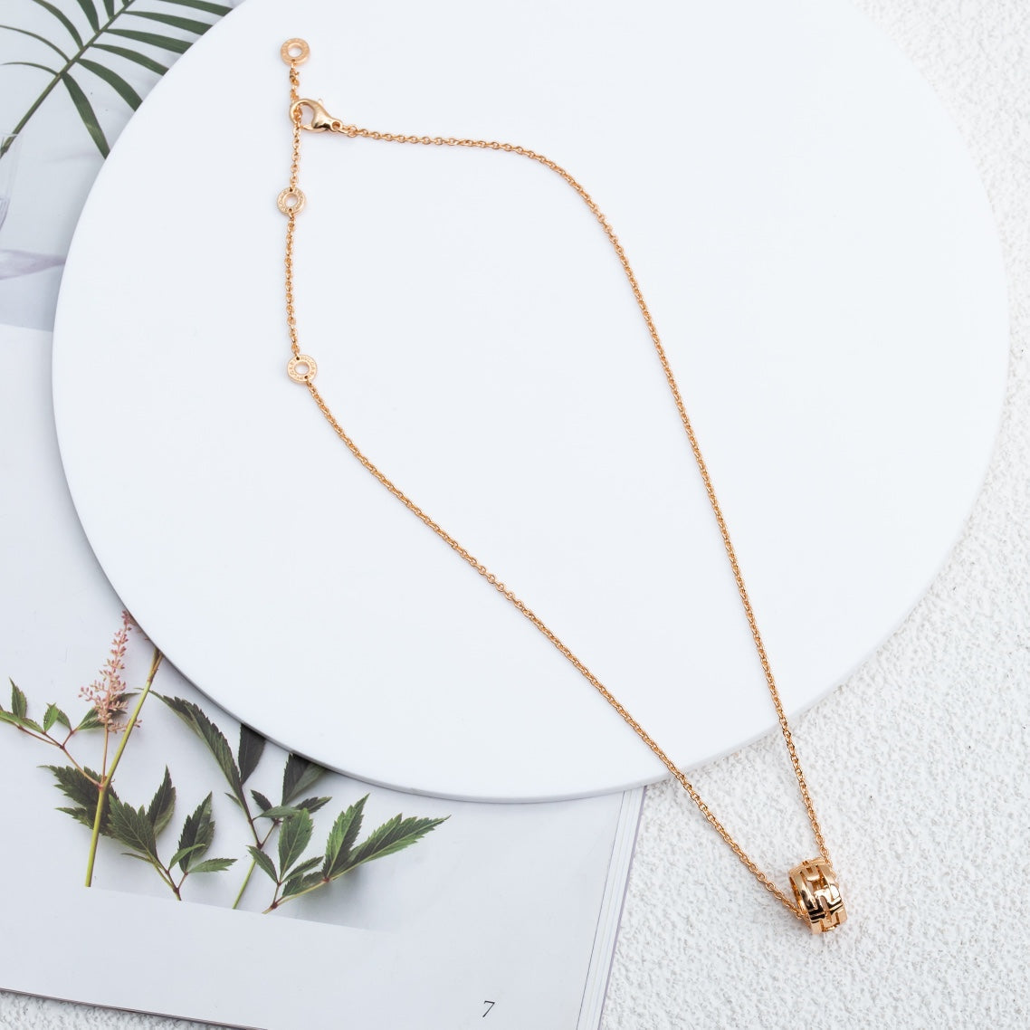 [⭐Sparkve]PARENTESI NECKLACE PINK GOLD