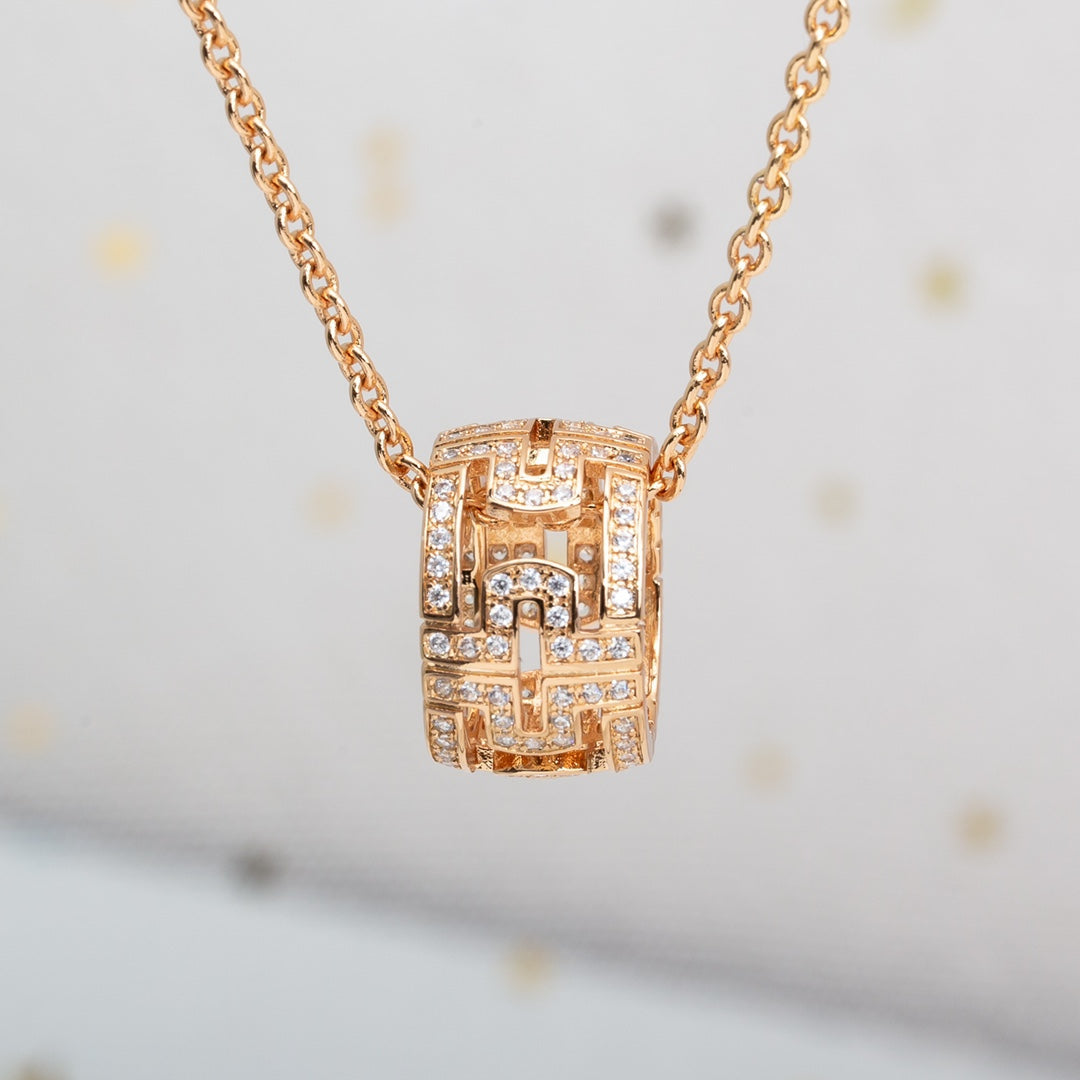 [⭐Sparkve]PARENTESI NECKLACE PINK GOLD DIAMOND