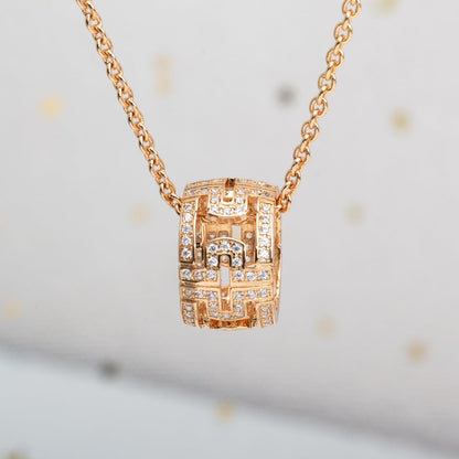 [⭐Sparkve]PARENTESI NECKLACE PINK GOLD DIAMOND