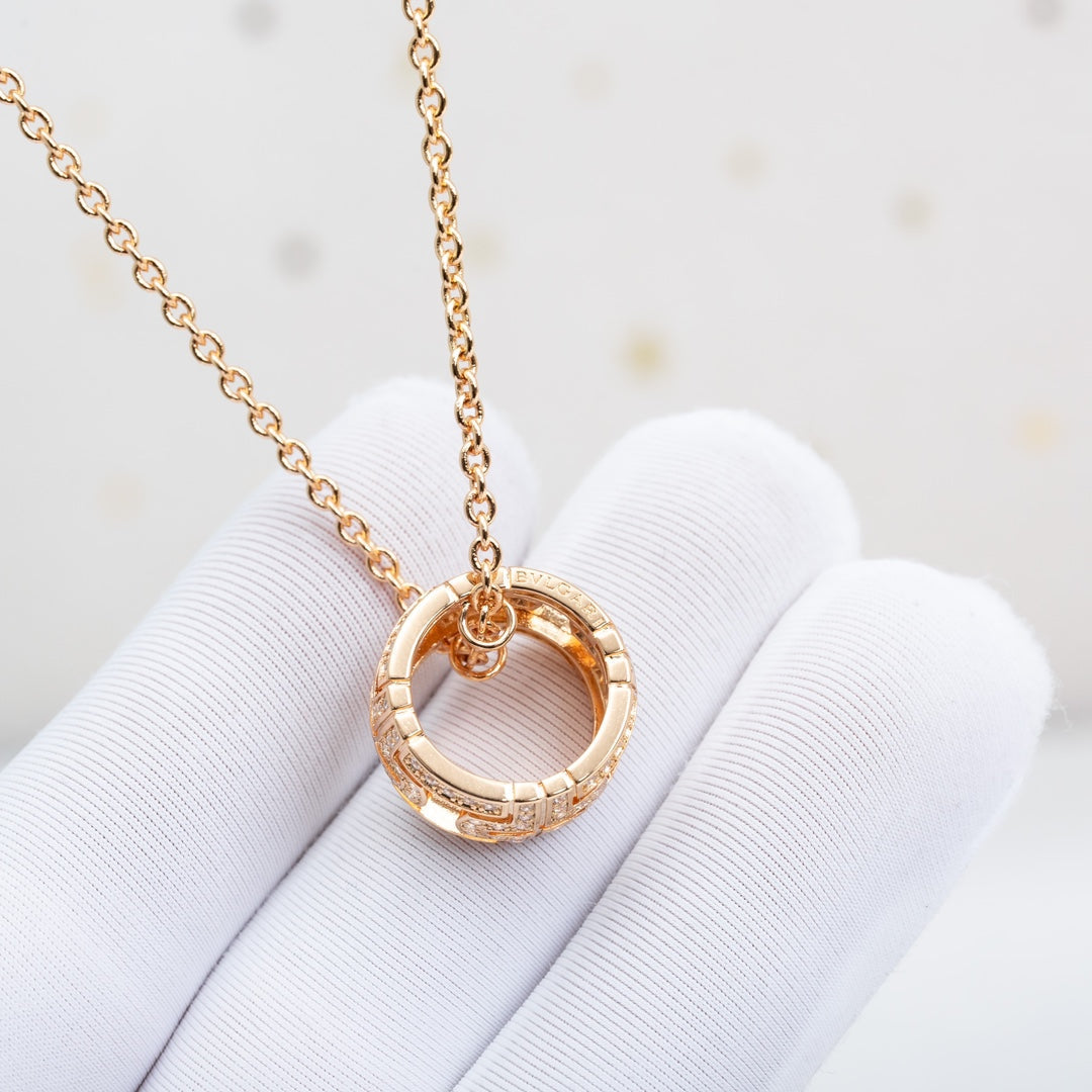 [⭐Sparkve]PARENTESI NECKLACE PINK GOLD DIAMOND