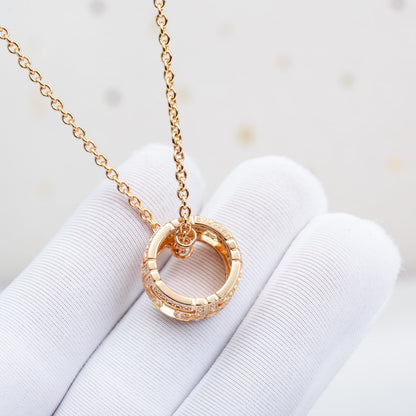 [⭐Sparkve]PARENTESI NECKLACE PINK GOLD DIAMOND