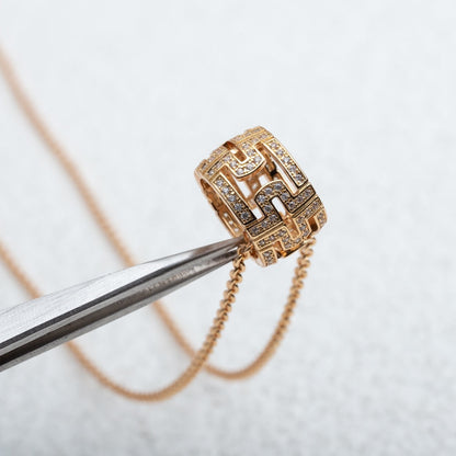 [⭐Sparkve]PARENTESI NECKLACE PINK GOLD DIAMOND