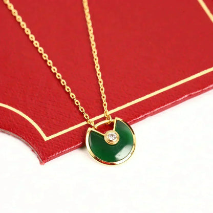 [⭐Sparkve]AMULETTE GOLD MALACHITE NECKLACE