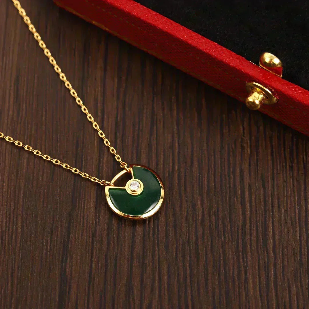 [⭐Sparkve]AMULETTE GOLD MALACHITE NECKLACE