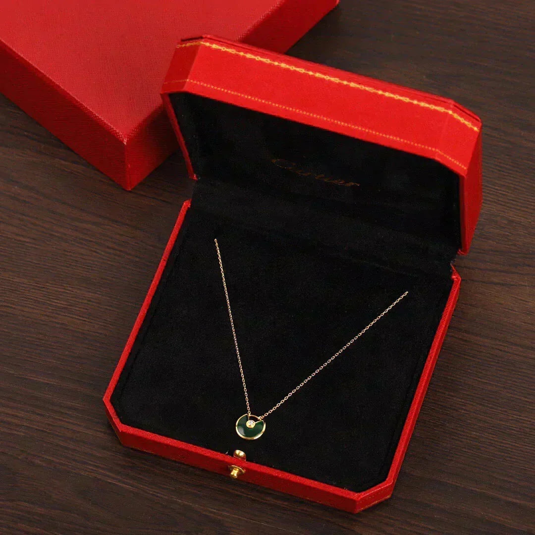 [⭐Sparkve]AMULETTE GOLD MALACHITE NECKLACE