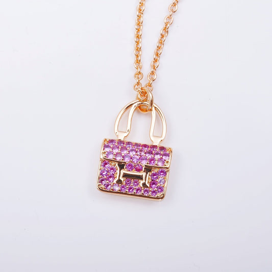 [⭐Sparkve]CONSTANCE PEDANT PURPLE DIAMOND NECKLACE