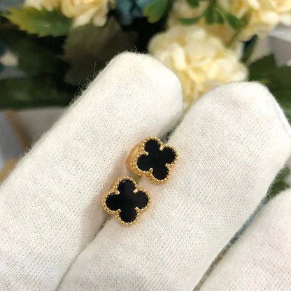[⭐Sparkve]CLOVER MINI 9.5MM BLACK MOP EARRINGS