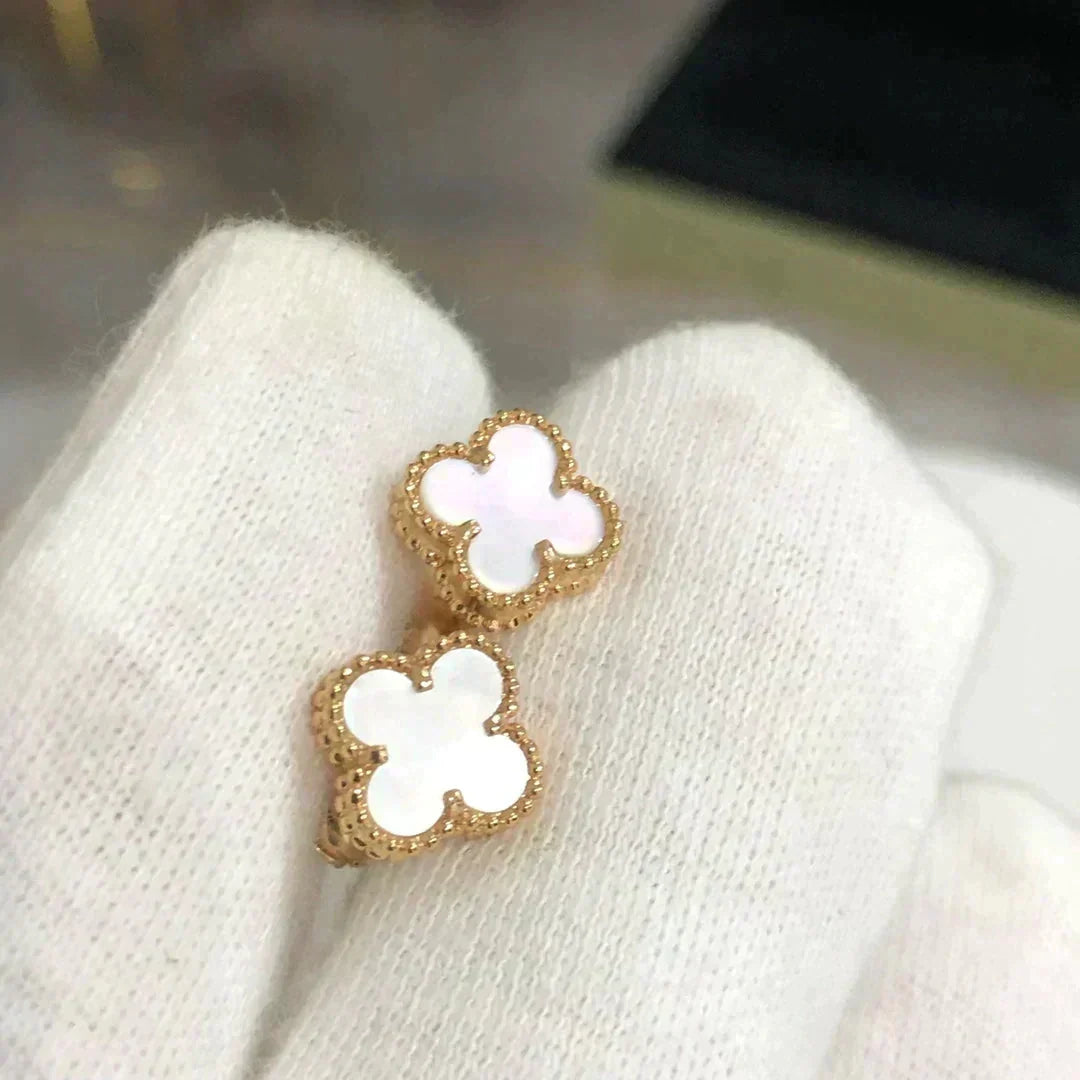 [⭐Sparkve]CLOVER MINI 9.5MM WHITE MOP EARRINGS