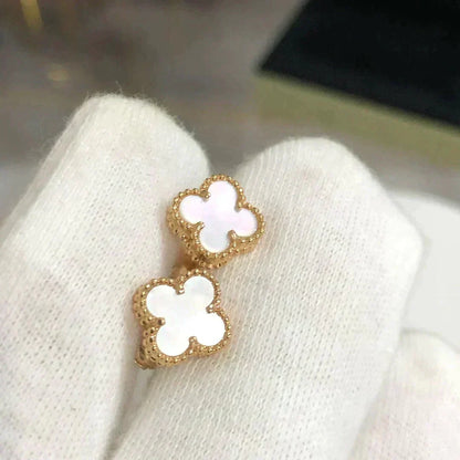 [⭐Sparkve]CLOVER MINI 9.5MM WHITE MOP EARRINGS