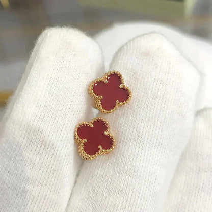 [⭐Sparkve]CLOVER MINI 9.5MM CARNELIAN EARRINGS