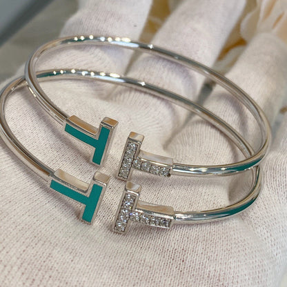 [⭐Sparkve Jewels]T BRACELET 1.8MM TURQUOISE DIAMOND