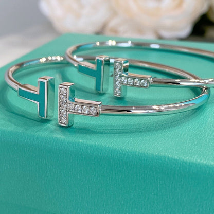 [⭐Sparkve Jewels]T BRACELET 1.8MM TURQUOISE DIAMOND