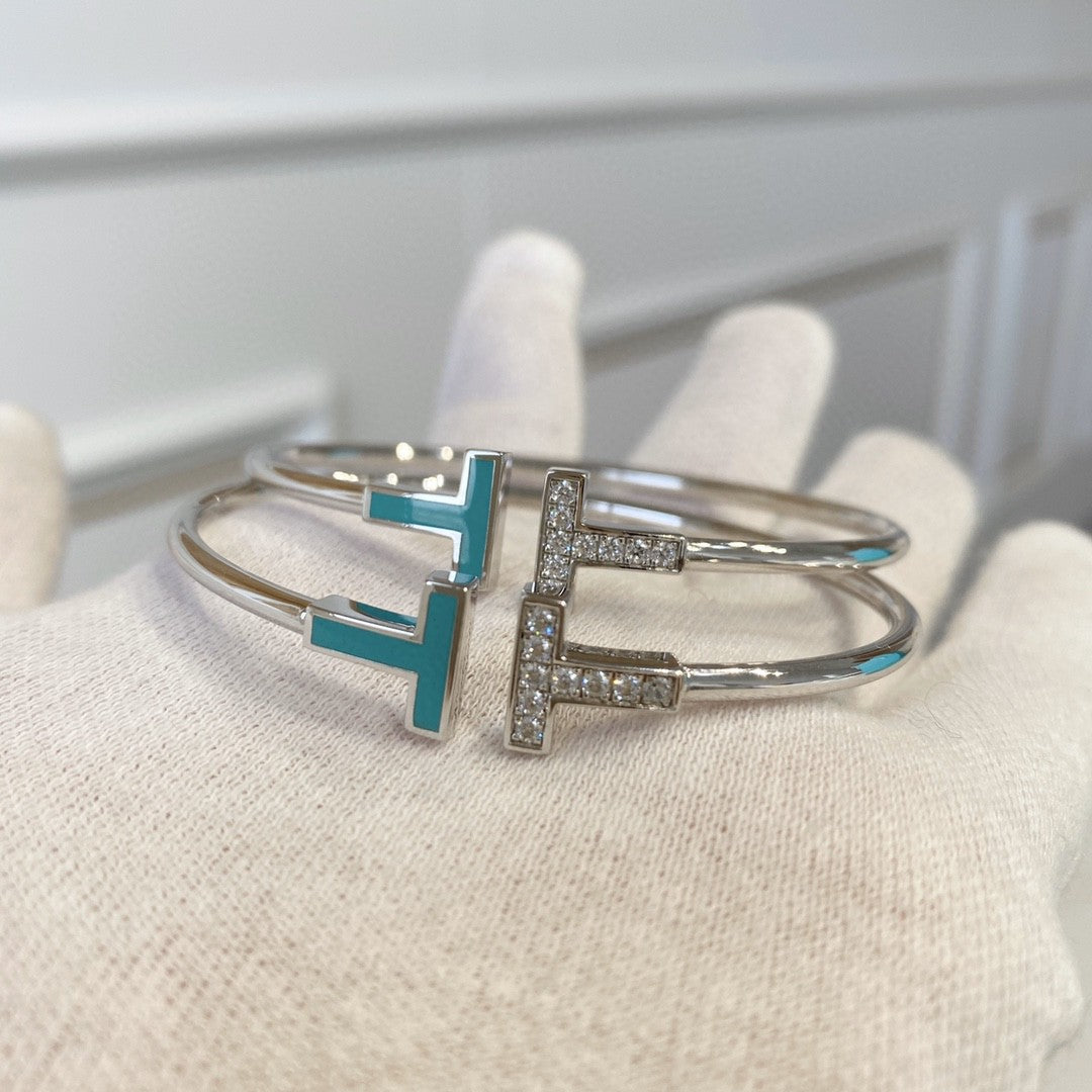 [⭐Sparkve Jewels]T BRACELET 1.8MM TURQUOISE DIAMOND