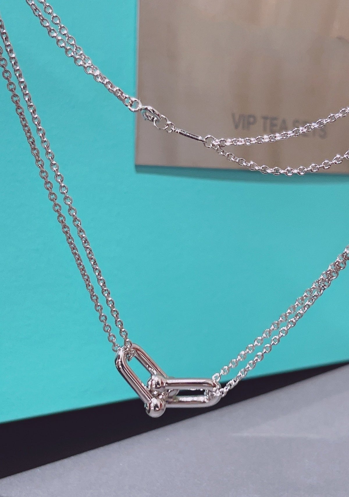 [⭐Sparkve Jewels]HARDWEAR DOUBLE LINK PEDANT SILVER NECKLACE