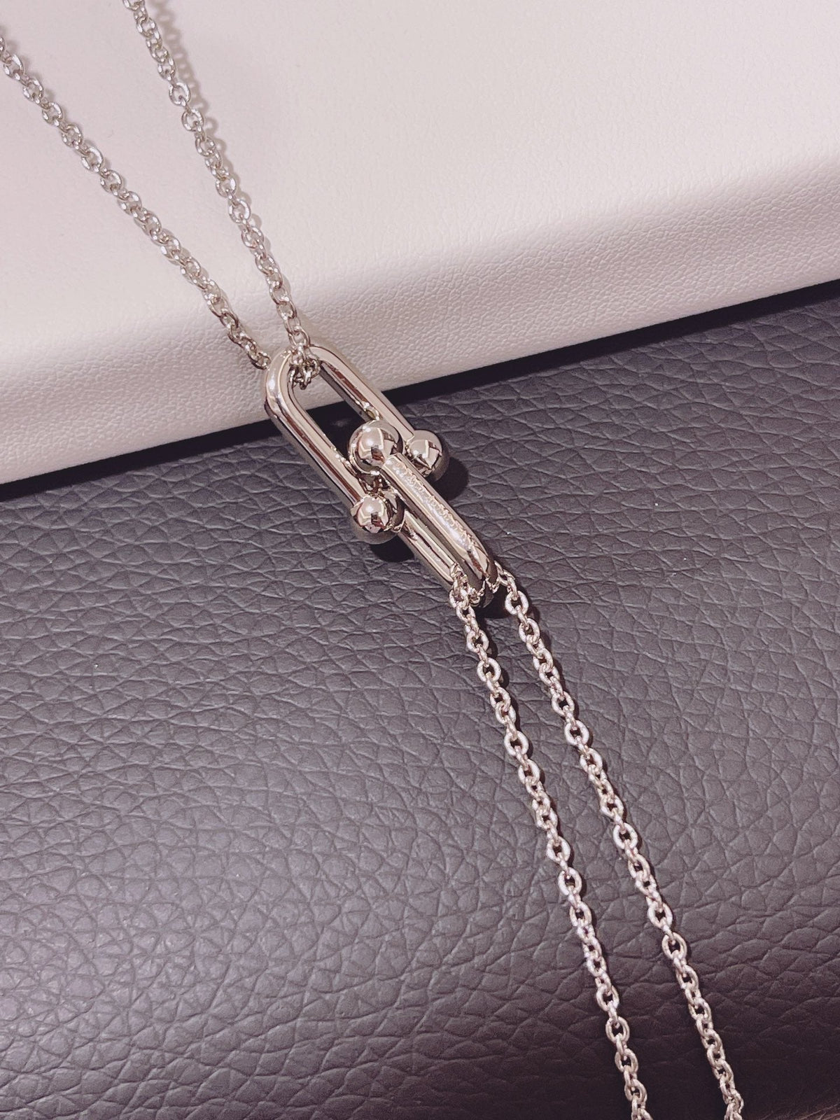 [⭐Sparkve Jewels]HARDWEAR DOUBLE LINK PEDANT SILVER NECKLACE