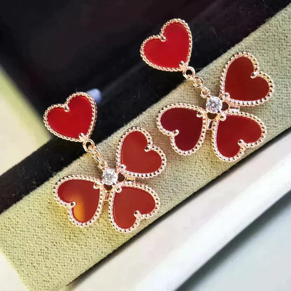 [⭐Sparkve]SWEET CLOVER CARNELIAN EARRINGS