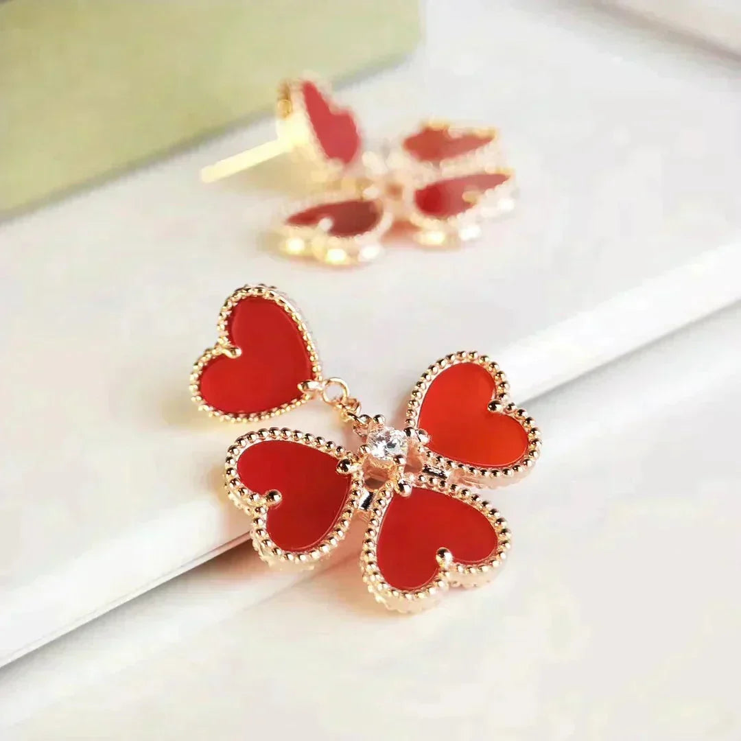 [⭐Sparkve]SWEET CLOVER CARNELIAN EARRINGS