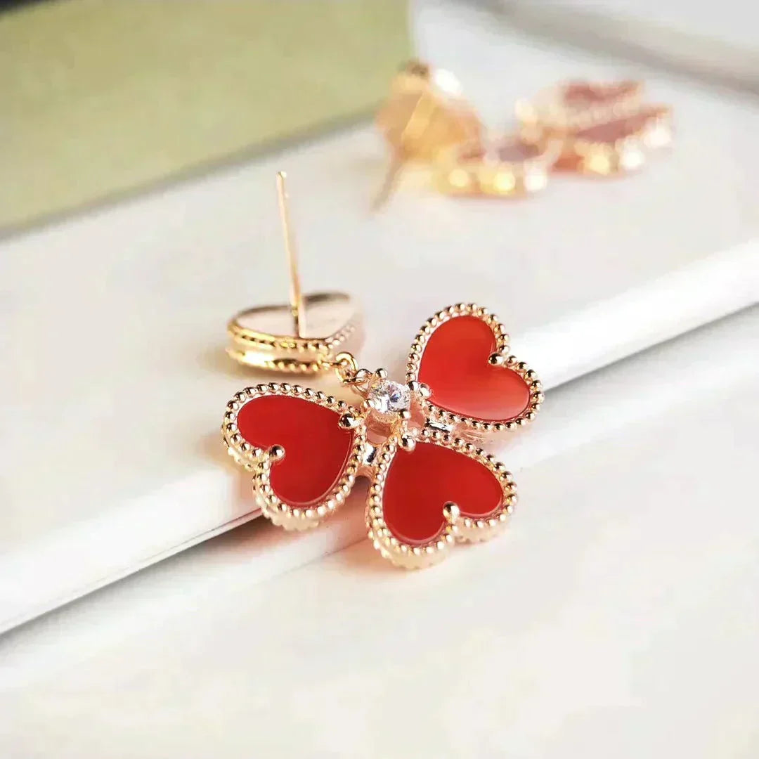 [⭐Sparkve]SWEET CLOVER CARNELIAN EARRINGS