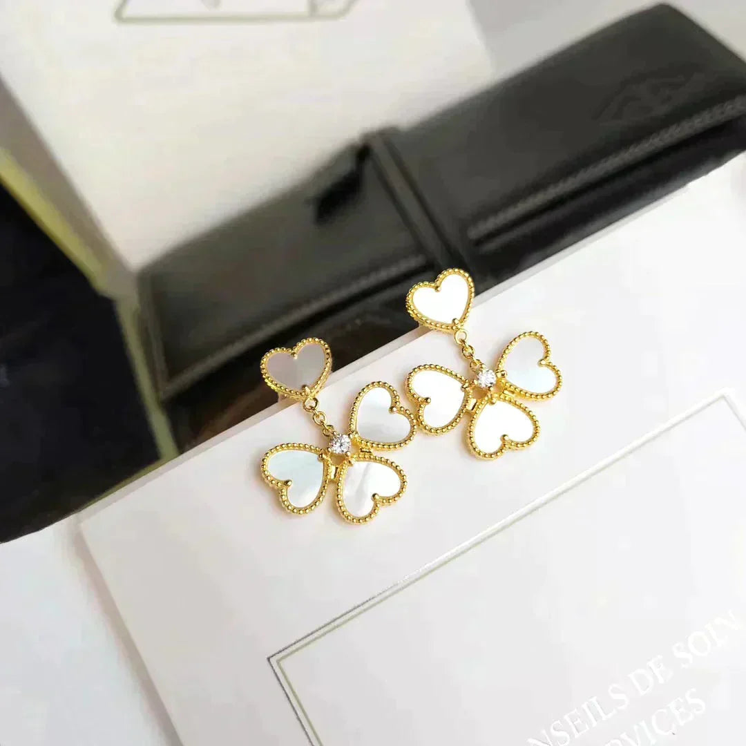 [⭐Sparkve]CLOVER SWEET WHITE MOP EARRINGS
