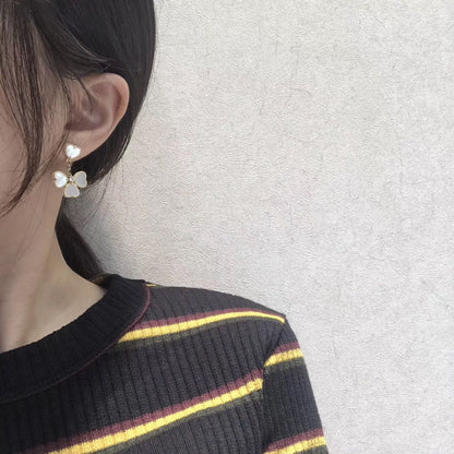 [⭐Sparkve]CLOVER SWEET WHITE MOP EARRINGS