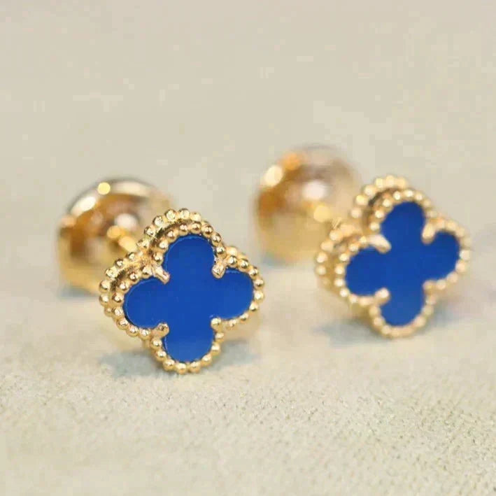 [⭐Sparkve]CLOVER MINI 9.5MM TURQUOISE EARRINGS