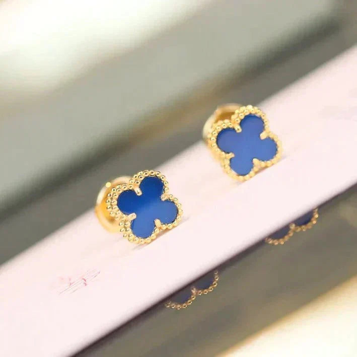 [⭐Sparkve]CLOVER MINI 9.5MM TURQUOISE EARRINGS