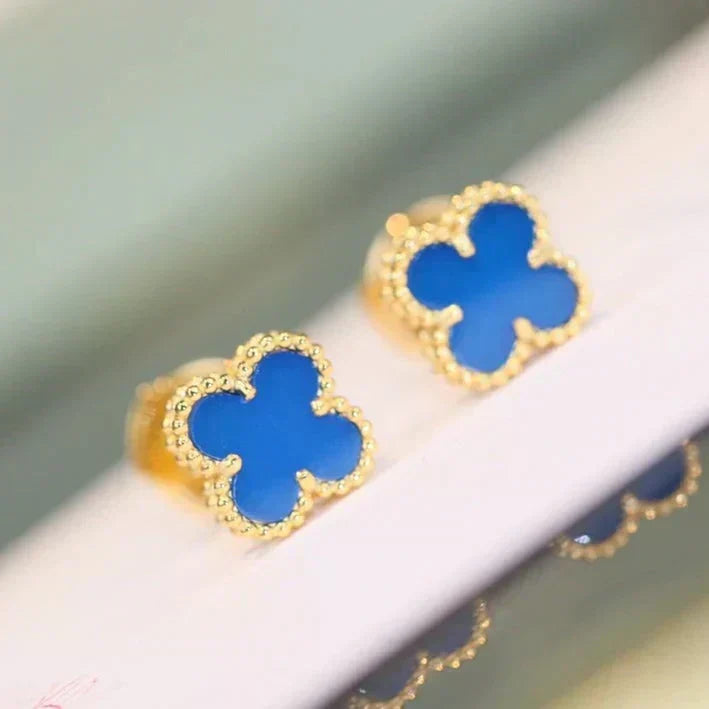 [⭐Sparkve]CLOVER MINI 9.5MM TURQUOISE EARRINGS