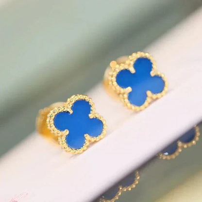 [⭐Sparkve]CLOVER MINI 9.5MM TURQUOISE EARRINGS