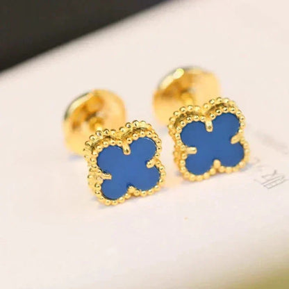 [⭐Sparkve]CLOVER MINI 9.5MM TURQUOISE EARRINGS