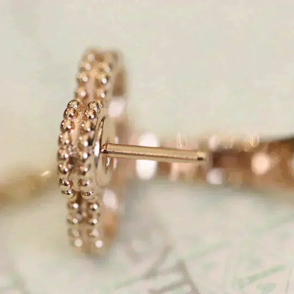 [⭐Sparkve]CLOVER MEDIUM 1 MOTIFS FUll DIAMOND EARRINGS