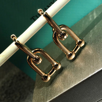 [⭐Sparkve Jewels]HARDWARE DROP EARRINGS DOUBLE LINK