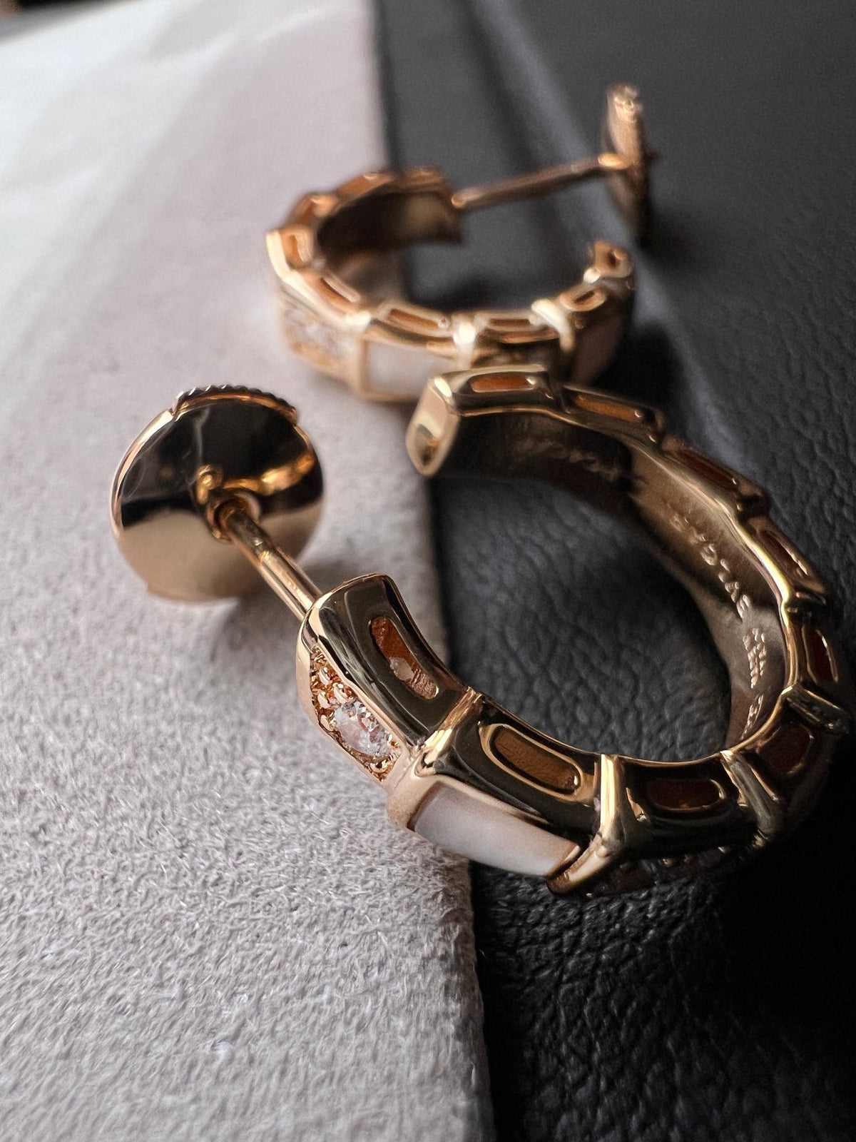 [⭐Sparkve]SERPENTI MOP PINK GOLD EARRINGS