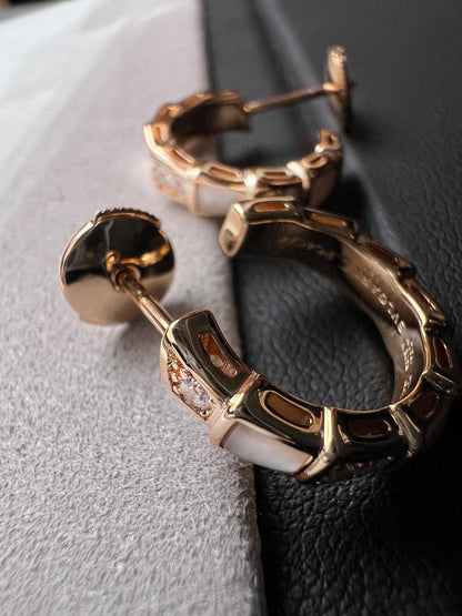 [⭐Sparkve]SERPENTI MOP PINK GOLD EARRINGS
