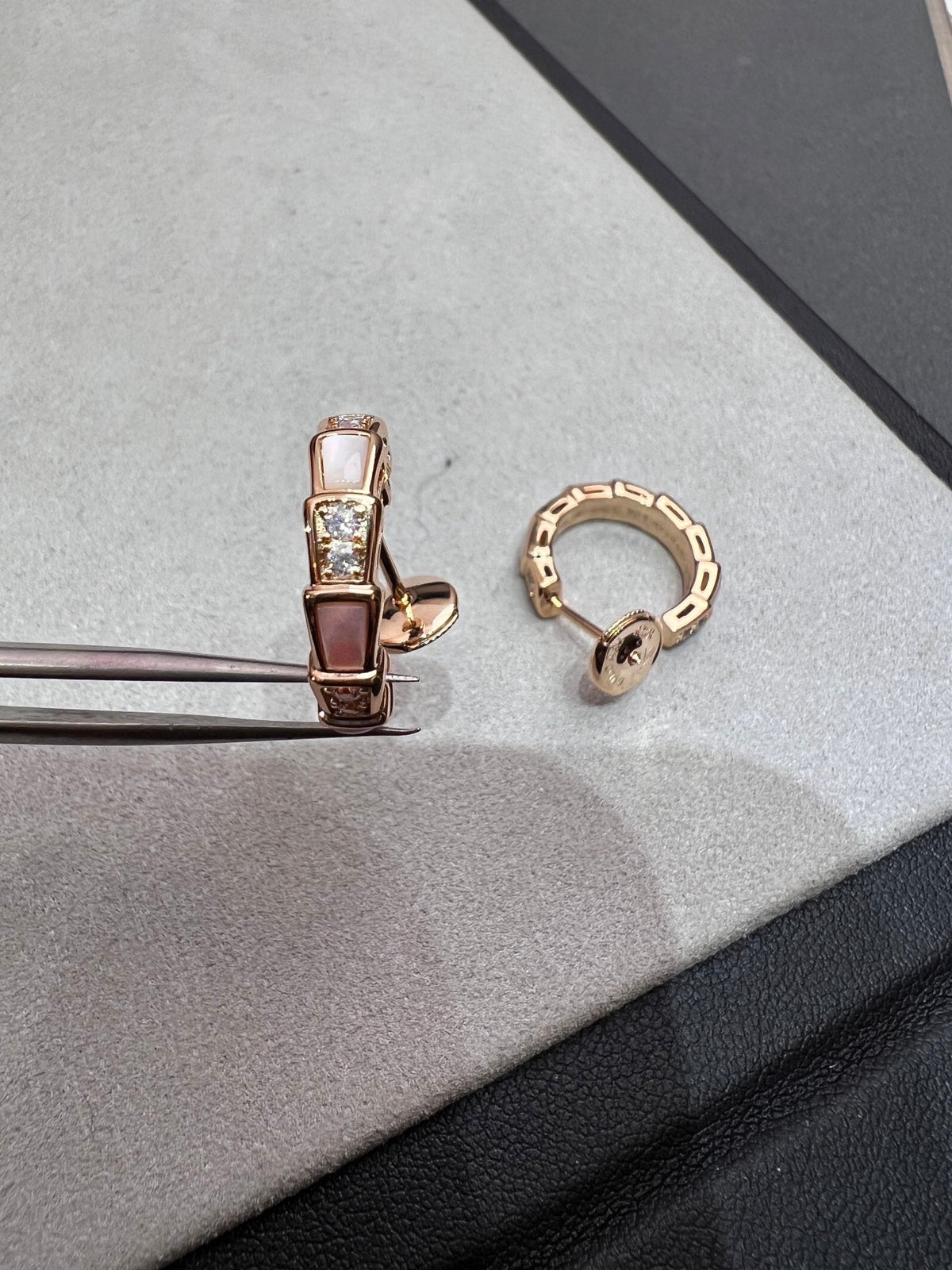 [⭐Sparkve]SERPENTI MOP PINK GOLD EARRINGS