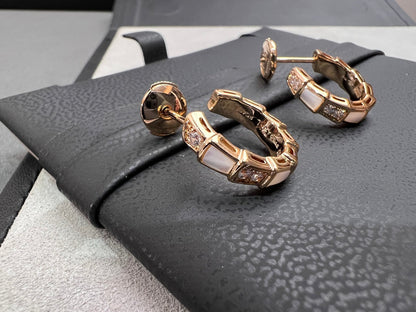 [⭐Sparkve]SERPENTI MOP PINK GOLD EARRINGS