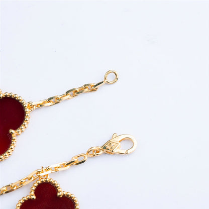 [⭐Sparkve]CLOVER BRACELET 5 MOTIFS CARNELIAN TIGER EYE