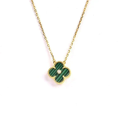 [⭐Sparkve]CLOVER 15MM DIAMOND TURQUOISE NECKLACE