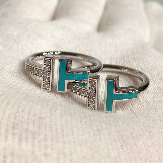 [⭐Sparkve Jewels] WIRE TURQUOISE DIAMOND RING SILVER