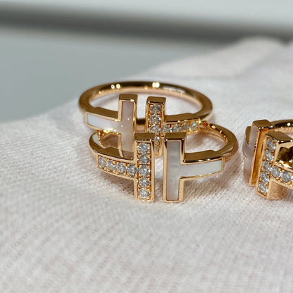 [⭐Sparkve Jewels]T WIRE MOP DIAMOND RING PINK GOLD
