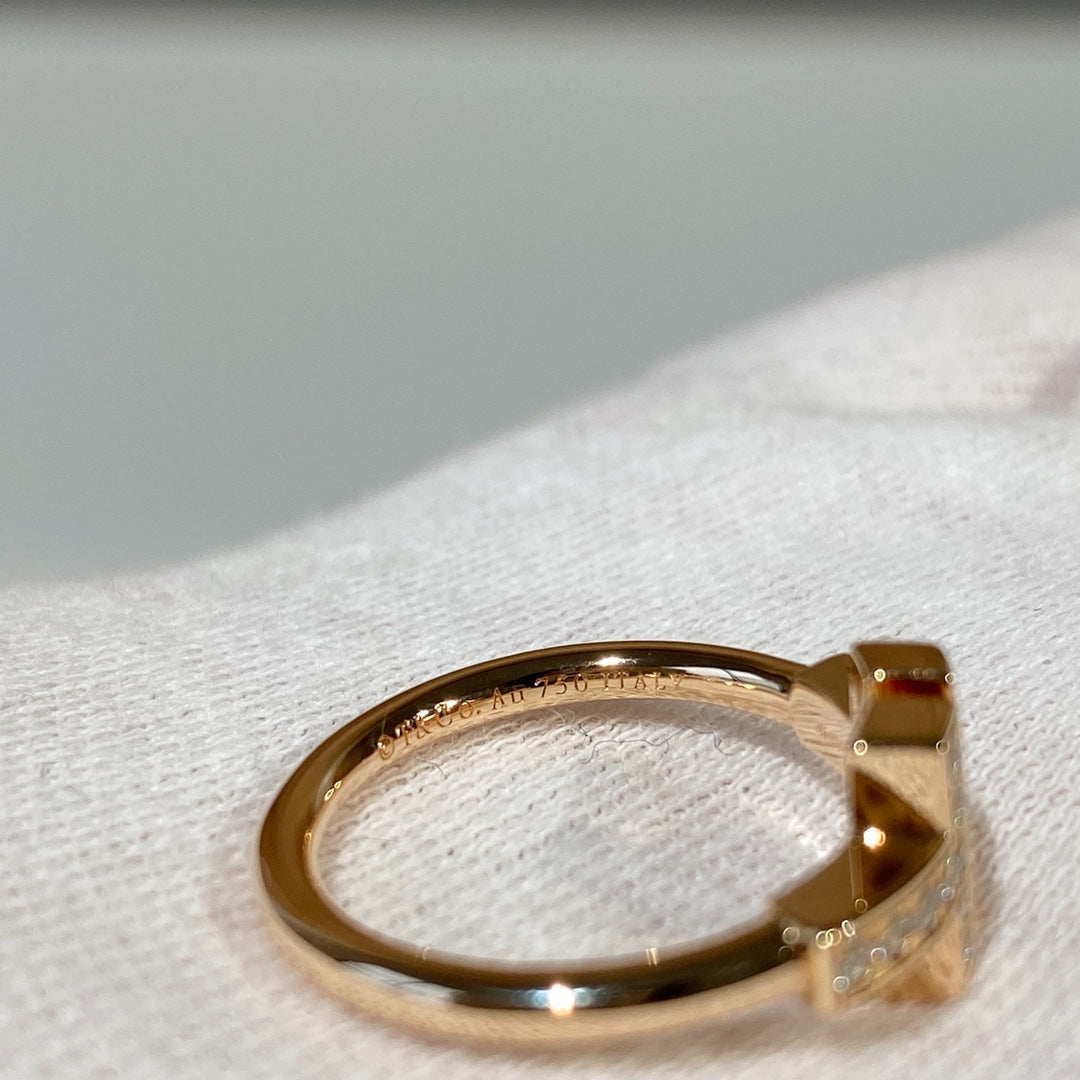 [⭐Sparkve Jewels]T WIRE MOP DIAMOND RING PINK GOLD