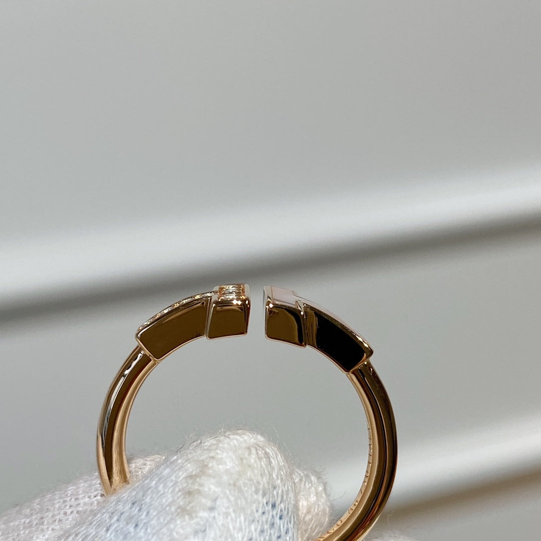 [⭐Sparkve Jewels]T WIRE MOP DIAMOND RING PINK GOLD