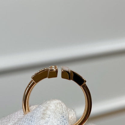 [⭐Sparkve Jewels]T WIRE MOP DIAMOND RING PINK GOLD