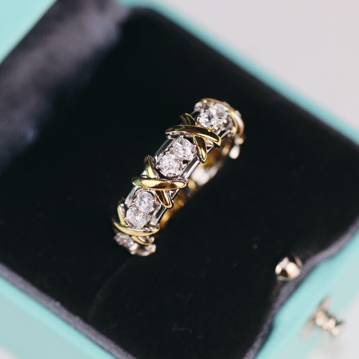 [⭐Sparkve Jewels]SIXTEEN STONE RING GOLD