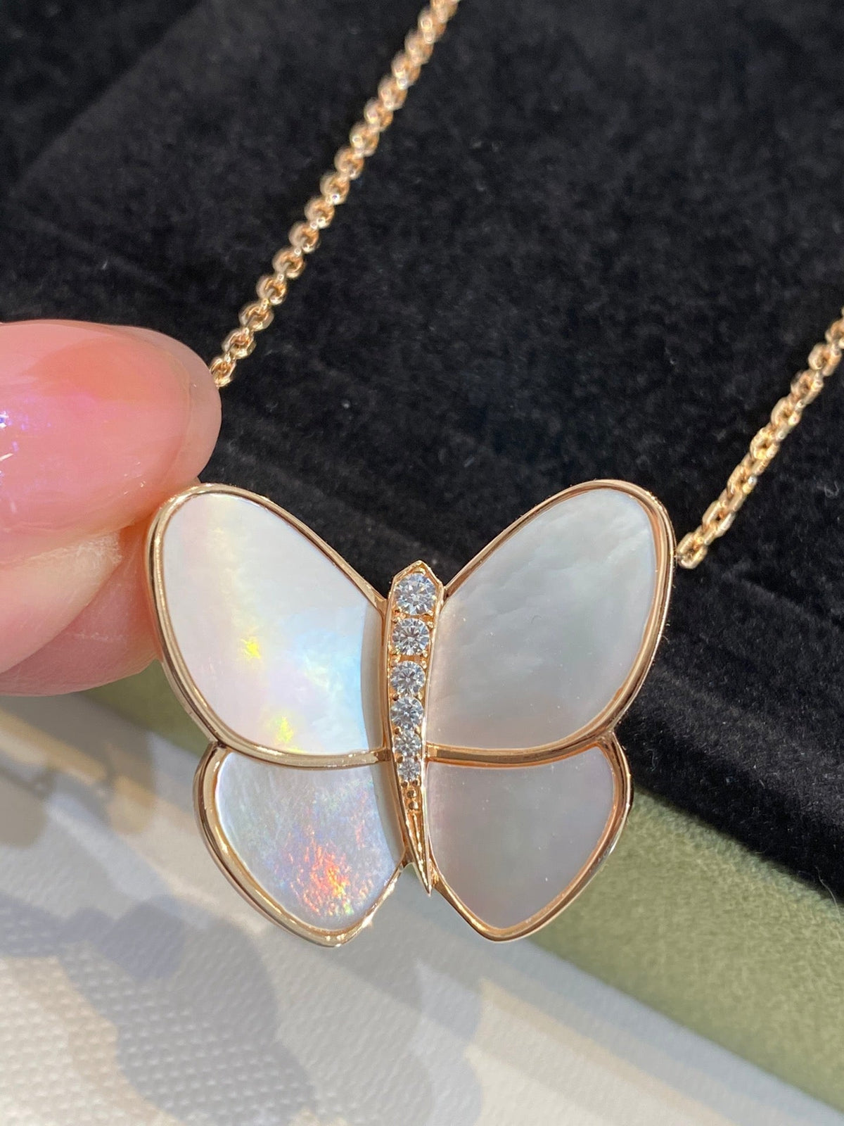 [⭐Sparkve]BUTTERFLY GOLD MOP DIAMOND NECKLACE